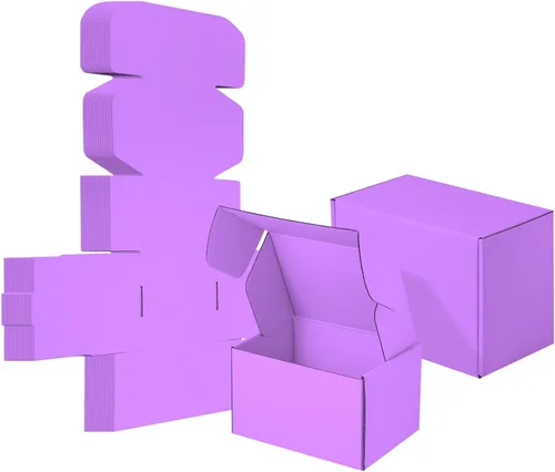 Miniatura 8 de Paquete de 25 Cajas de Envío Pequeñas Moradas de Cartón Corrugado 9x6x3 pulgadas, Caja Corrugada para Embalaje de Pequeños Negocios, Empaque