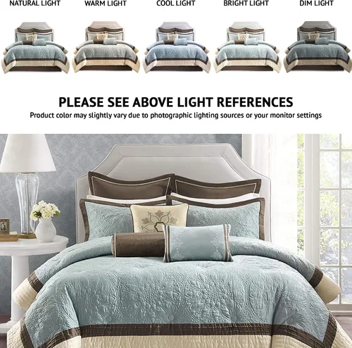 Miniatura 2 de Madison Park Juego de Edredón Acogedor Diseño Casual Moderno Para Todas las Estaciones, con Falda de Cama a Juego, Almohadas Decorativas, Queen