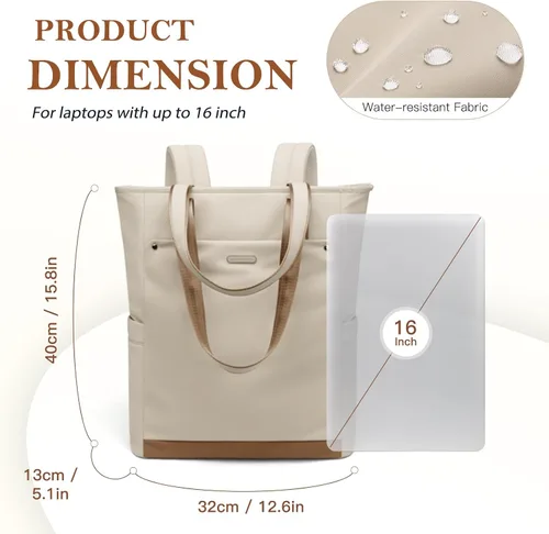 Miniatura 5 de Mochila convertible para mujer, mochila de trabajo, bolso de viaje, mochila para laptop, bolsa de libros para universidad, enfermera, viaje
