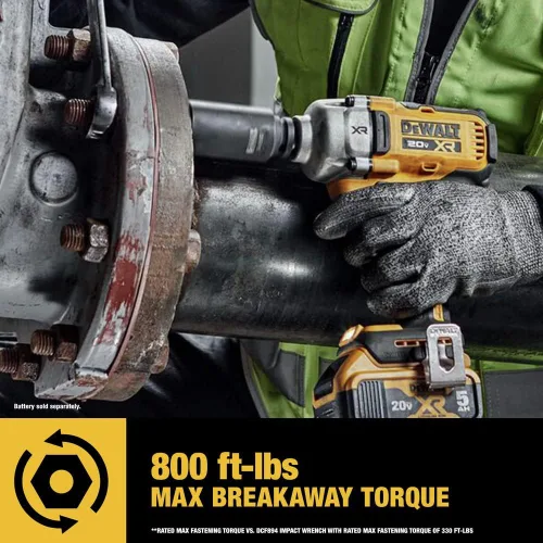 Miniatura 7 de DEWALT Llave de impacto 20V MAX, inalámbrica, 1/2 pulgada, 2 baterías y cargador incluidos (DCF891P2)