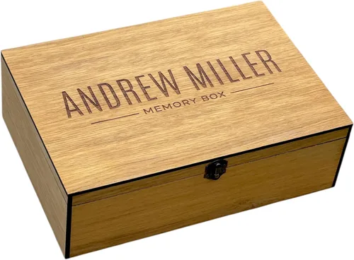 Caja de madera personalizada con nombre para recuerdos, regalo de Navidad, presente para Él, Ella, Novio, Novia, Bebé Niño, Bebé Niña, Hermano, Roble