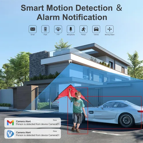 Miniatura 4 de Anpviz Cámara IP PoE de 12MP para exteriores, cámara IP de seguridad de torreta gran angular de 110° para vigilancia del hogar, visión nocturna a