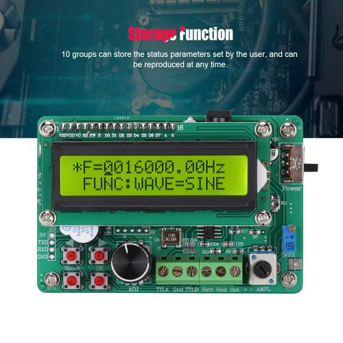 Miniatura 2 de FY1005S generador de señal digital DDS, fuente de señal de función de 5 MHz con módulo de contador de frecuencia, pantalla digital para laboratorios