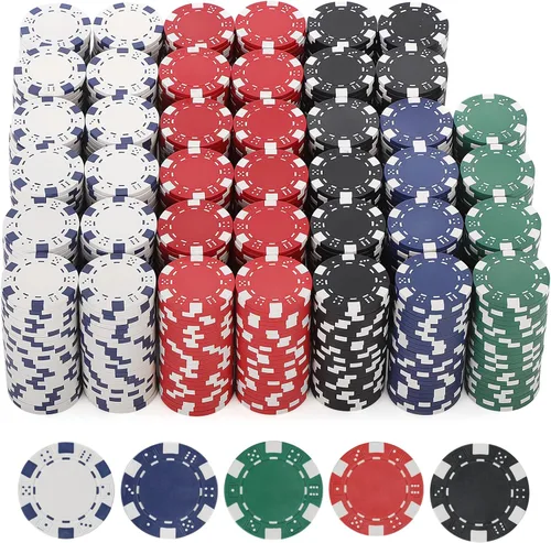 Miniatura 12 de 600 piezas de fichas de póquer de casino para juego de blackjack, juego de fichas de póquer de 11.5 gramos para kit de póquer de casino Texas 7