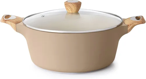 Miniatura 12 de SENSARTE Olla de Cocina de Cerámica Antiadherente con Tapa, Olla de Sopa de 2.6/4.5/6.6/8.5 QT, Olla para Guisos y Pasta Saludable, Olla Grande
