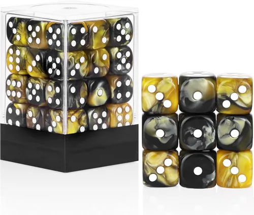 Miniatura 8 de 36 de paquete de dados de 12 mm de 6 caras MINI, juego de dados de patrón de perla, dados estándar de 6 caras para Yahtzee, Bunco o enseñanza