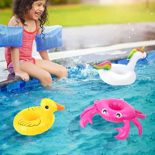Miniatura 2 de UNICORN ELEMENT Juego de 9 piezas de accesorios de natación para muñecas de 11.5 pulgadas, flotadores de piscina, anillo de fiesta, soporte inflable