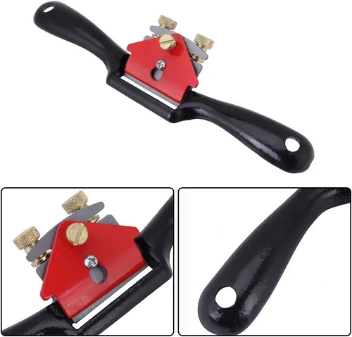 Miniatura 5 de Cepillo de mano 9 pulgadas Ajuste de carpintería Plano de corte Spokeshave Herramienta de recorte de mano con tornillo