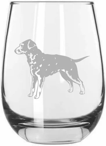 Miniatura 36 de Sakhalin Husky Dog - Copa de vino grabada personalizada de 15.25 onzas sin tallo