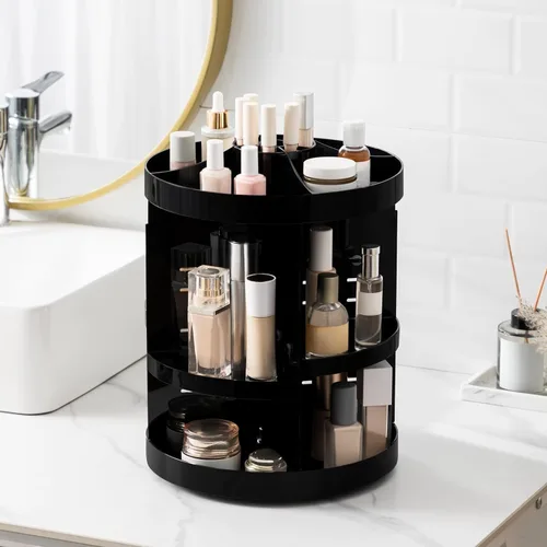 Miniatura 7 de HBlife Organizador de maquillaje giratorio extragrande de 360 grados, carrusel ajustable, organizador de perfumes giratorio de gran capacidad