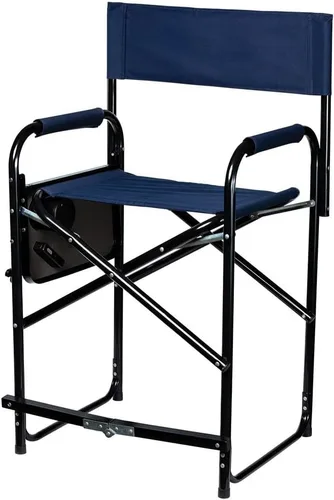 Miniatura 7 de Dura-Tech Silla alta plegable con mesa Comodidad estable elevada Duradera y resistente Comodidad acolchada Mesa plegable adjunta Capacidad