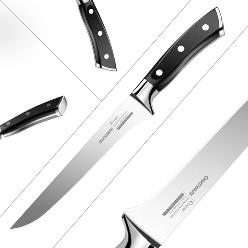 Miniatura 2 de OAKSWARE Cuchillo deshuesador de 5.5 pulgadas, acero inoxidable alemán, cuchillo de filete, cuchillo de cocina, cuchillo de carne multiusos