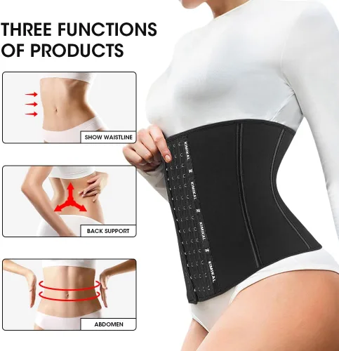 Miniatura 5 de KIMIKAL Corsé de cintura para mujer, faja moldeadora de cintura, fajas colombianas, reductor de cintura, control de barriga, huesos de acero, tops