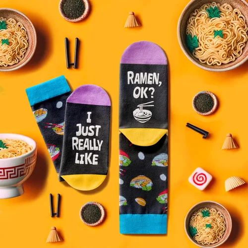 Miniatura 2 de HAPPYPOP Regalos divertidos para él, su mamá, papá, regalos de ramen, regalos de taco de hamburguesas, calcetines de tacos de hamburguesa de ramen
