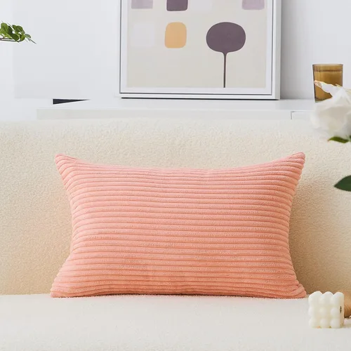 Miniatura 67 de Home Brilliant Funda de cojín decorativo amarillo mostaza 18x18 de pana acanalada suave a rayas decoración de otoño para sofá cama decoración