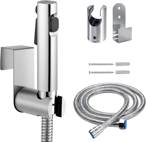 Juego de ducha de mano de bidé, boquilla de modo de chorro doble, juego de aerosol de pañal de tela de bebé de plástico ABS con dispensador de