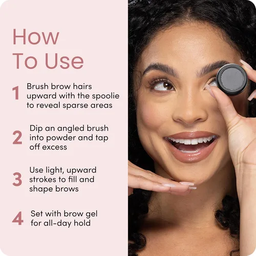 Miniatura 5 de Billion Dollar Brows Polvo de cejas para color de cejas durante todo el día y fácil extracción, gris pardo - libre de crueldad Topo