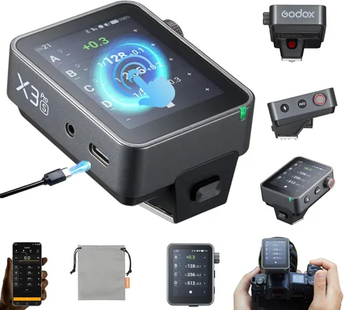 Miniatura 12 de Godox X3 Pro C X3Pro C TTL GODOX Trigger inalámbrico para Canon, pantalla táctil LCD de 2.4 pulgadas, batería de iones de litio de 2930 mAh
