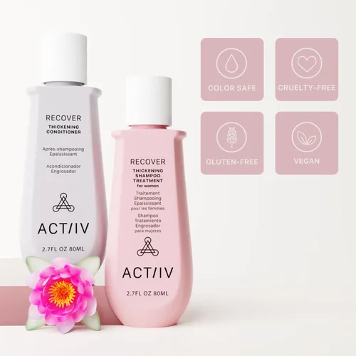 Miniatura 5 de ACTIIV Recover Travel Duo para mujer Apoya la apariencia de un cabello más completo y saludable, a base de plantas, seguro para el color, vegano