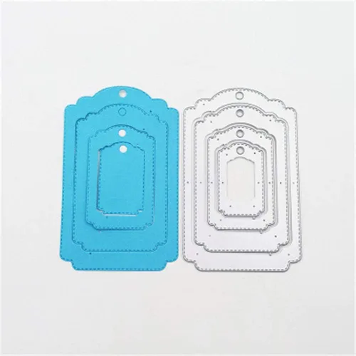 Miniatura 4 de Juego de 4 etiquetas colgantes de metal, 4 unidades/juego de etiquetas de capas troqueladas, plantillas en relieve, molde de plantilla para tarjetas