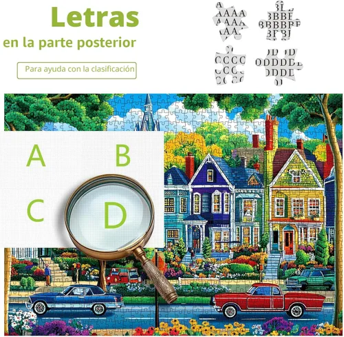 Miniatura 3 de Rompecabezas de paisaje de ciudad de otoño para adultos, 1000 piezas, divertidos y coloridos rompecabezas de otoño vibrante Stree de 1000 piezas