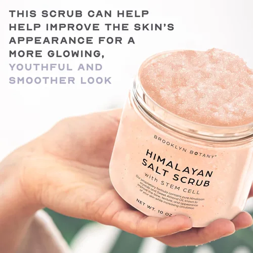 Miniatura 6 de Brooklyn Botany - Exfoliante de sal del Himalaya y células madre para el cuerpo, hidratante y exfoliante para el cuerpo, rostro, manos y pies
