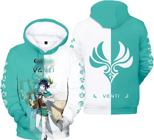 Miniatura 3 de SIAOMA Genshin Impact - Sudadera unisex con capucha y estampado 3D