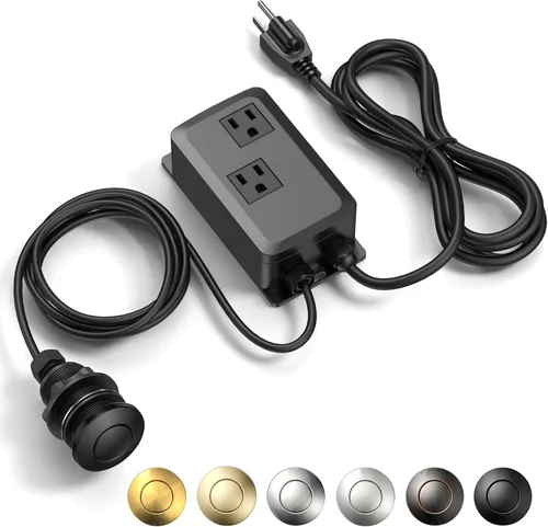 Kit de interruptor de aire para eliminación de basura ANWOLL - Profesional - Doble salida, interruptor de encendido/apagado para desagüe en la parte