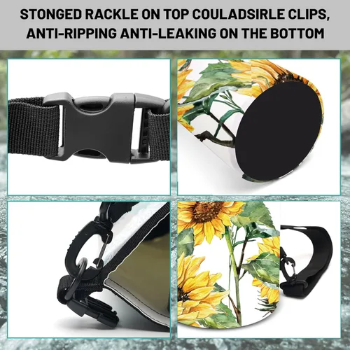 Miniatura 3 de Bolsa impermeable y flotante de Cliduli, mochila impermeable con tapa enrollable de girasoles de verano, 5L/10L/20L, ligera y flotante para kayak