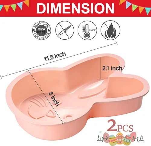 Miniatura 3 de Moldes para pastel de huevo, molde de silicona para huevos de Pascua, paquete de 2 moldes grandes rompibles para huevos de 7 pulgadas, moldes