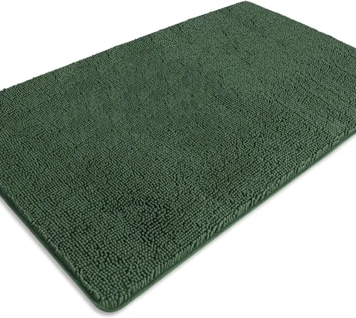 Miniatura 376 de Alfombra de baño pequeña de 12 x 18 pulgadas, lavable y absorbente, antideslizante, alfombra de baño de felpilla gruesa y suave para baño, ducha