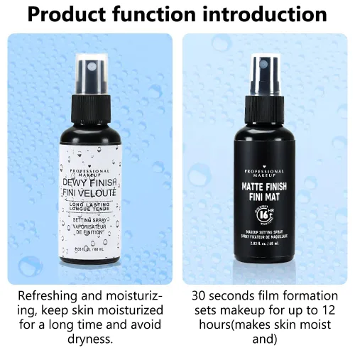 Miniatura 5 de Kaely Spray de ajuste hidratante 2 en 1 para la cara, maquillaje facial mate con acabado rocío, spray de ajuste impermeable para maquillaje de larga