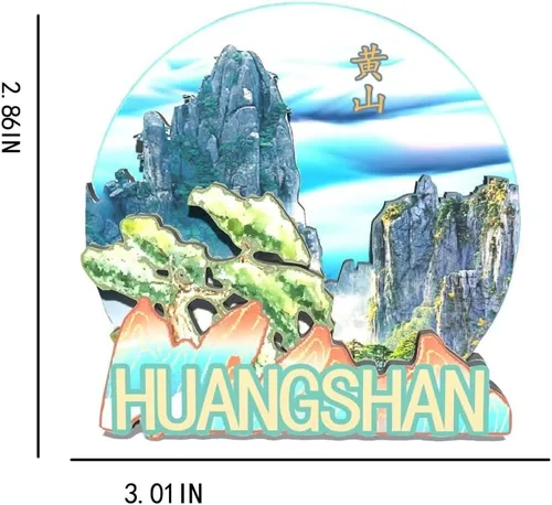 Miniatura 3 de China Huangshan - Imán para nevera de madera, 3D, monumentos de viaje, coleccionables, recuerdos, decoración hecha a mano, -147