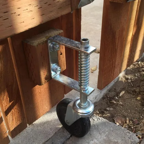 Miniatura 5 de Paquete de 2 ruedas giratorias de 4 pulgadas con resorte de alta resistencia, capacidad de carga de 250 a 500 libras, para puerta de madera, tubo
