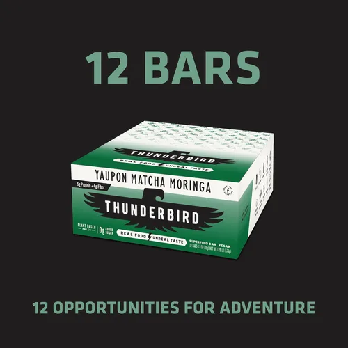 Miniatura 5 de Thunderbird Bars - Bocadillo energético, sin gluten con proteínas, comida real saludable, paleo vegano sin OGM, sin azúcar añadida, sabor Yaupon