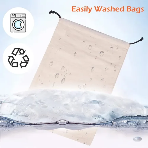 Miniatura 4 de misslo Conjunto de 3de algodón transpirable Dust-proof Cordón Bolsa de almacenamiento multifuncional bolsa