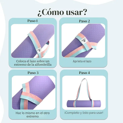 Miniatura 8 de Tumaz Correa para esterilla de yoga [alfombrilla no incluida] (2 tamaños) con textura delicada extra gruesa y cómoda, soporte ajustable para 11.