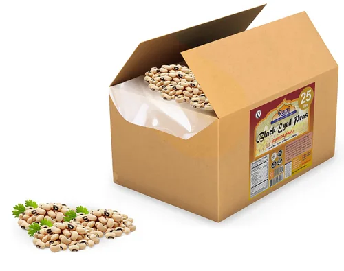 Miniatura 4 de Rani Black Eyed Peas, Guisantes de Carita Secos (Lobhia) 400oz (25lbs) 11.36kg Caja a Granel ~ Completamente Natural Vegano Kosher Apto