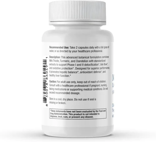 Miniatura 7 de Complejo de desintoxicación hepática de cardo mariano - Suplemento de apoyo hepático de grado clínico con cúrcuma, diente de león, remolacha