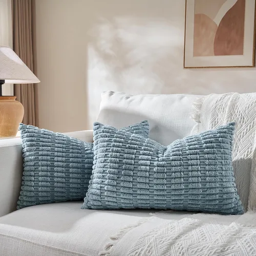 Miniatura 64 de Fancy Homi - Paquete de 2 fundas de almohada decorativas estilo bohemio de 16 x 16 pulgadas para sala de estar, sofá, cama, funda de cojín cuadrada