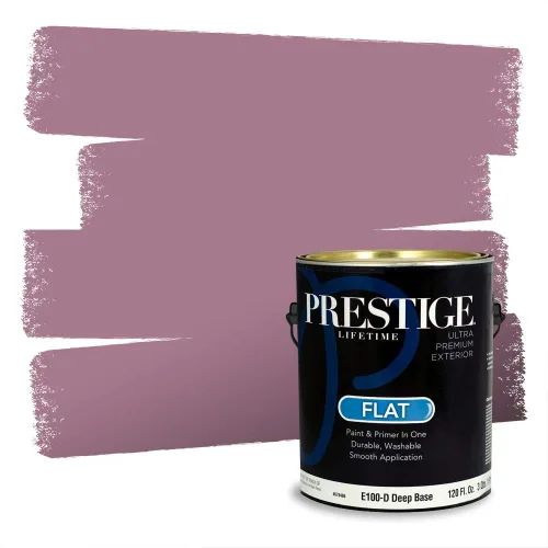 Miniatura 283 de Prestige Paints Pintura exterior e imprimación en uno, 1 galón, plano, coincidencia comparable de Valspar* Amber Rose*