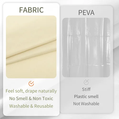 Miniatura 4 de ALYVIA SPRING Forro de Cortina de Ducha de Tela Extra Largo Impermeable - 72" x 96", Suave y Ligero Cortina de Ducha X-Larga con 3 Imanes, Lavable a