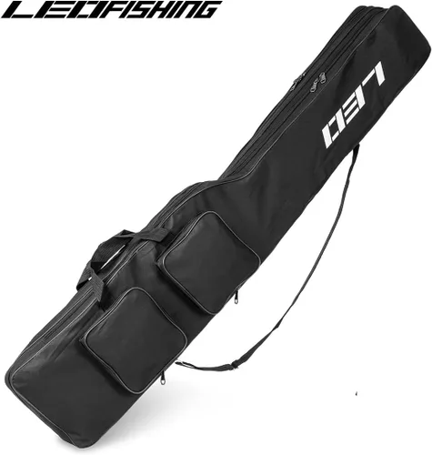 Miniatura 6 de LEOFISHING Bolsa de almacenamiento de aparejos de pesca, organizador portátil de caña y carrete de 51.2 in/4.27 pies, bolsa de cubierta de pesca