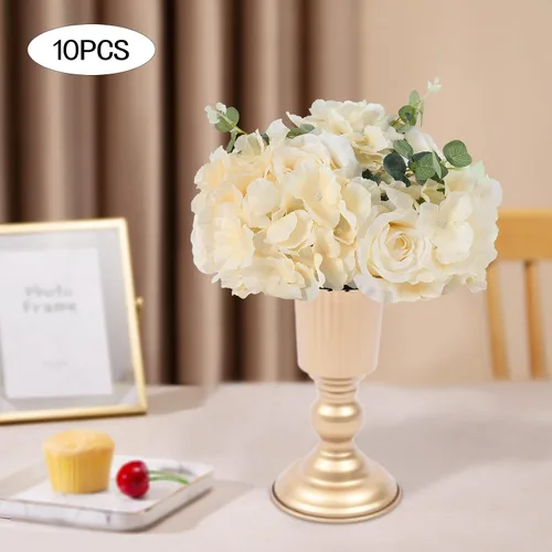 Miniatura 9 de DONSU Ramo de bolas de flores, 10 bolas de flores falsas de 11.8 pulgadas de diámetro, arreglos artificiales para el hogar, boda, centro de mesa