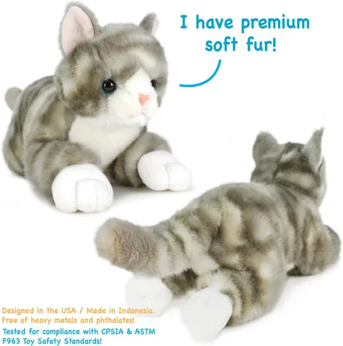Miniatura 5 de TigerHart Gavin The Grey Tabby Cat - Peluche de 13 pulgadas