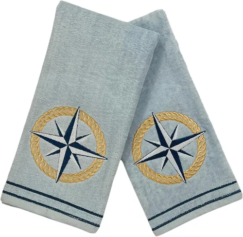 Miniatura 23 de Serafina Home Toallas de mano náuticas para huéspedes: Coastal Love Anchors The Soul, 2 piezas suaves y absorbentes