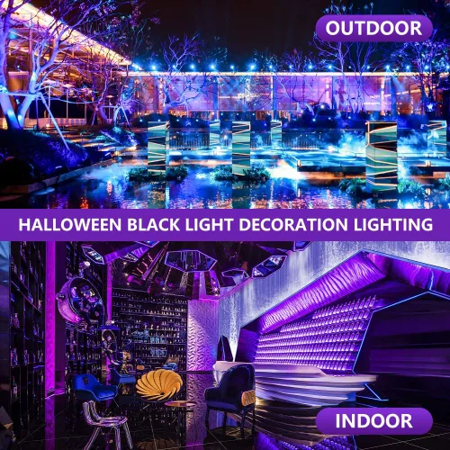 Miniatura 4 de Luces LED negras recargables de 50 W, funciona con pilas y paneles solares, luz negra, brilla en la oscuridad para interiores y exteriores, luz