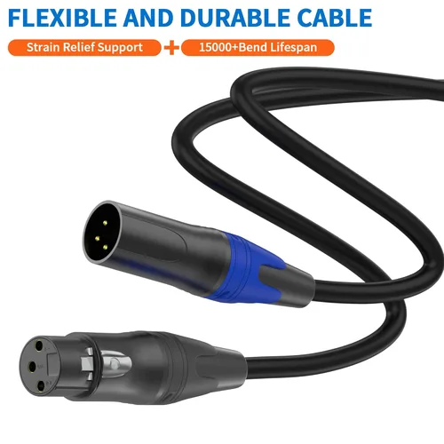 Miniatura 6 de LanSenSu XLR hembra a 2 XLR macho Patch Y Cable divisor de micrófono equilibrado Adaptador de audio (3.3 pies-2 unidades)