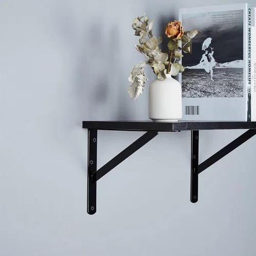 Miniatura 6 de NEODROP Paquete de 4 soportes de estante de 12 pulgadas de alta resistencia, soporte de pared grande para estantes de almacenamiento de garaje