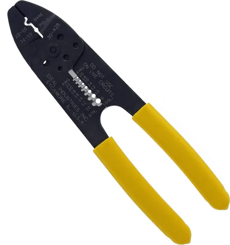 Miniatura 2 de IDEAL Electrical 30-428 Combo de tira y herramienta de crimpado, crimpadora de alambre de precisión, pelacables con 3 nidos de engarzado, agarre